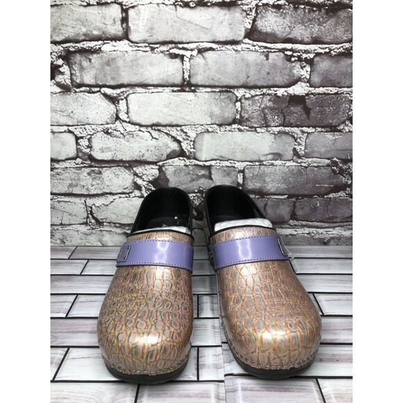 Koi by Sanita Pink Croc Leather Platform Danish Clogs Shoes Women Sz 42EU/11M US - Picture 3 of 16